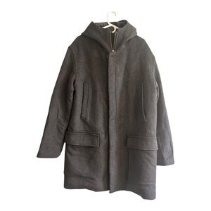 French Connection Wool Blend Charcoal Gray Longline Mid Length Winter Jacket
